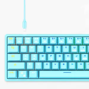 Tastiera meccanica cablata personalizzata 71 tasti Pudding Keycap Rgb con scatola dei colori Usb per Laptop trasparente Oem Guangdong USB 2.0 61 tasti