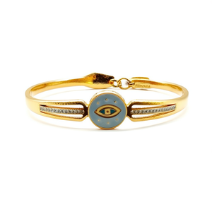 Classic and Trendy Gold Plated Zinc Alloy Cuff <b>Bracelet</b> Diamond Bezel Setting for Gift - Product Image 2