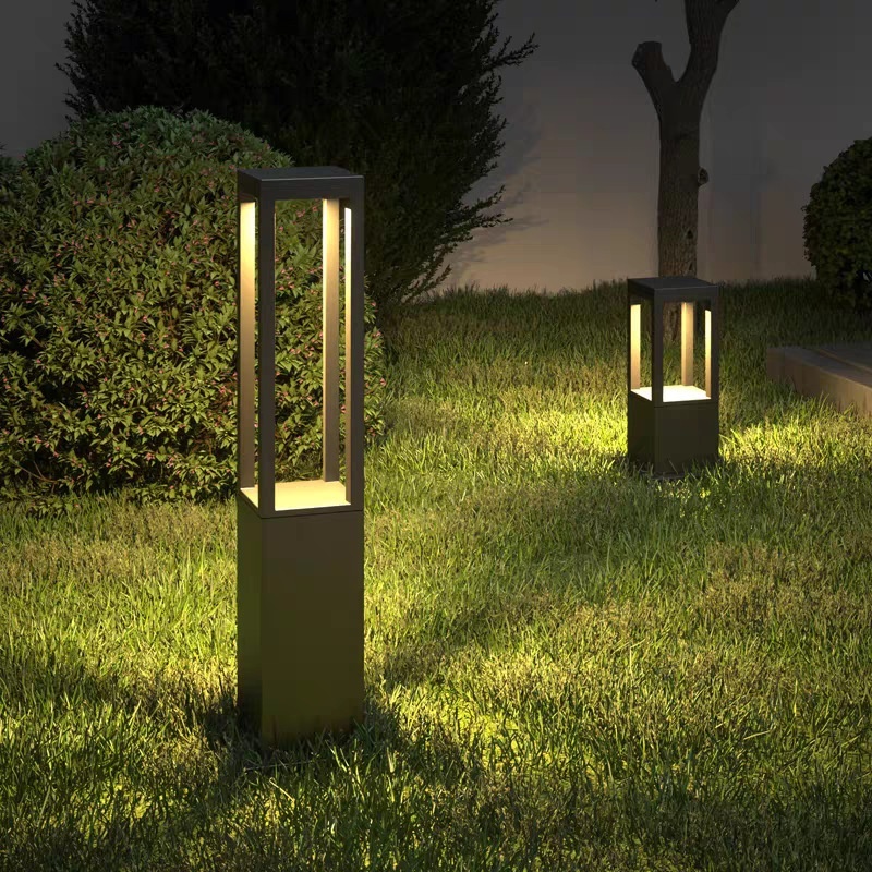 Solar-powered LED Cylindrical Waterproof IP65 Aluminum Outdoor Lawn Landscape Street Villa Garden Courtyard Lights