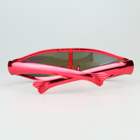 Kacamata Sunglasses One Piece Lens Polarized Y2K Space Robot Bingkai Plastik Merah Anti Angin Kepribadian Olahraga Bersepeda Fashion Shades