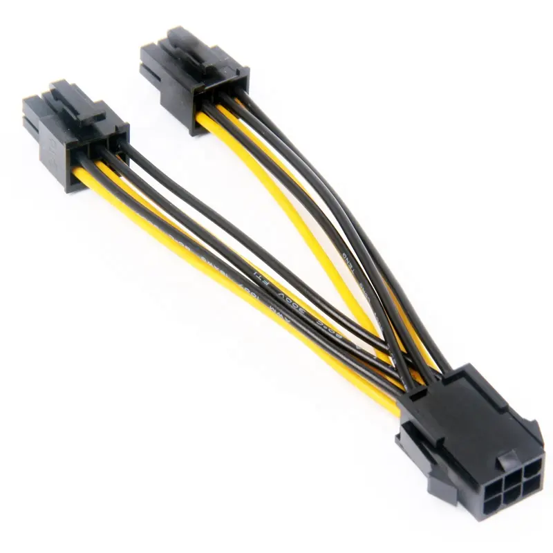 6Pin Female To Dual 6Pin Male PCI-E Power Adapter Cable 6pin to 2X6pin VGA GPU Power Splitter