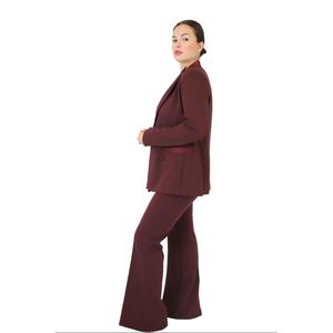 Pantalon pour femme Bordeaux coupe mi-mollet, tenue professionnelle - Product Image 3