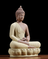 Statue de Bouddha en céramique Feng Shui, Bouddha Tathagata Sakyamuni antique du Fujian, effet patiné, pour décoration de salon ou de véranda