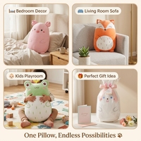 Coussin en peluche personnalisé en forme d'animal, oreiller en peluche mignon ours renard lapin, poupée douce, cadeau pour enfants, décoration intérieure