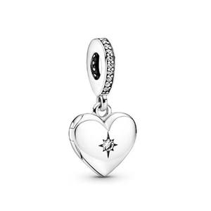 Colgantes y Dijes de Joyería de Moda, Cuentas en Forma de Corazón con Gema de Arco, Accesorios DIY de Plata 925 con Unicornio y Zirconia, Estilo Punk HaYa - Product Image 2