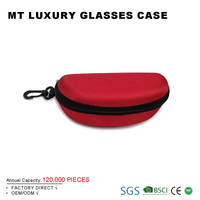 Estuche para Gafas de Sol de Microfibra EVA Rojo con Logotipo Personalizado, con Malla Resistente, Gran Espacio de Almacenamiento, Cierre de Cremallera, Diseño Deportivo y Moderno