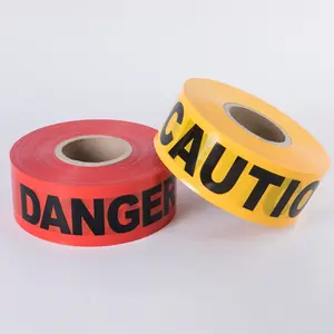 Supply Manufacturing Custom Red And White Hazard Plastic Safety Marking PE Warning Tape Price Barricade Caution Tape Yellow