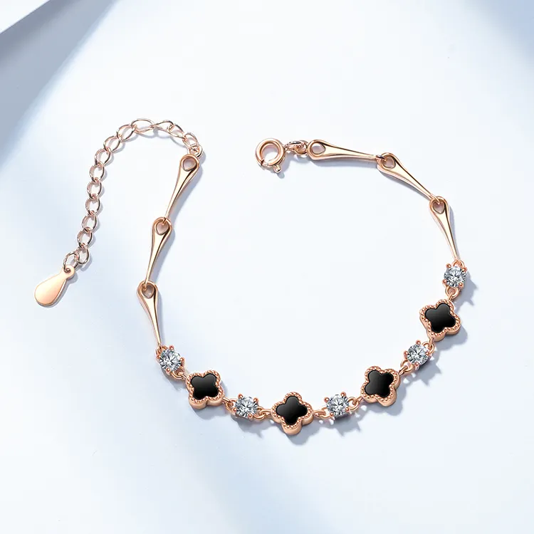 Dropshipping Design Minimalist Adjustable 925 Sterling Silver Beautiful Fashion Girls Charm Bracelets   Bangles