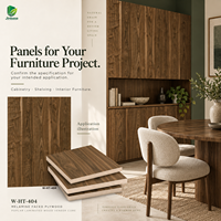 Panneaux muraux en contreplaqué recouvert de placage noyer cacao foncé Jinbase W-HT-404, qualité E0, 1220x2440mm, noyau en mousse, bois de noyer.