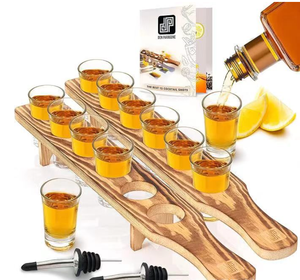 Juego de Bandejas de Madera para Vasos de Chupito, Comercial, Personalizable con Logotipo Grabado, para Hoteles, Bares, Pubs, Tiendas y Venta al por Menor - Product Image 1