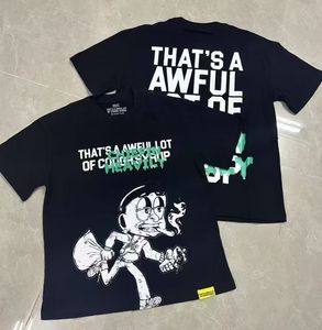 T-shirt vintage en flanelle pour homme, motif animalier japonais, 100 % coton, imprimé DTG, design personnalisé COUGH SYRUP Rhime Double Cup, respirant - Product Image 1