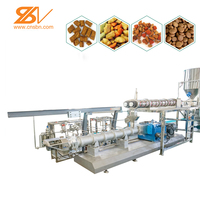 Machine industrielle de fabrication d'aliments secs pour chiens, entièrement automatique, en acier inoxydable, 1 à 6 tonnes/heure, clé en main, avec moteur.