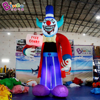 Esqueleto Inflable Publicitario, Modelo de Calavera, Payaso Aterrador, Cabeza de Fantasma Inflable Gigante con LED para Decoración de Fiestas al Aire Libre