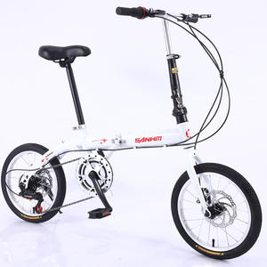 WANTUO Vélo pliant miniature de 16 pouces, léger, 6 vitesses, frein à disque, vélo compact <span class=keywords><strong>Trek</strong></span>, pneus 26*2.6\", capacité de charge de 70 kg, portable - Product Image 3