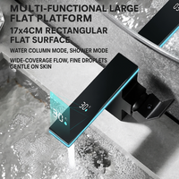 Robinet intelligent hydroélectrique avec affichage numérique, lumière ambiante 3D, capteur tactile, poignée unique, finition noir mat, moderne, pour salle de bain