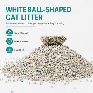 Litière pour chat en bentonite sphérique gris-blanc de qualité supérieure, fabrication OEM - Contrôle efficace des odeurs et agglomération rapide - Fourniture en vrac 5kg 10kg - Product Image 2