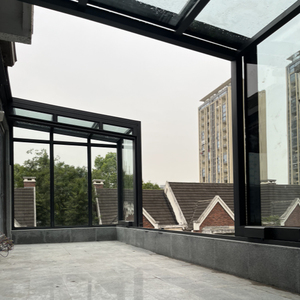 Véranda rétractable en toute saison pour véranda, fenêtre <span class=keywords><strong>coulissante</strong></span> électrique en verre trempé pour hôtels appartements - Product Image 3