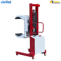 Transfeteur de rouleaux de papier semi-automatique à pince rotative de 300 kg, adapté au levage et à la rotation transversale des rouleaux