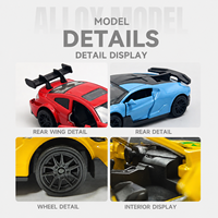 Voiture de sport miniature en alliage métallique écologique à l'échelle 1:43, modèle M4 Divo Mustang ZL1, avec portes ouvrables et fonction de recul, jouet pour enfants, cadeau
