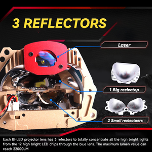 REDSEA 3 pulgadas Super Bright S350 Bi-led & Laser Lens 12V 24V 3,0 Laser Bi LED Proyector - Product Image 3
