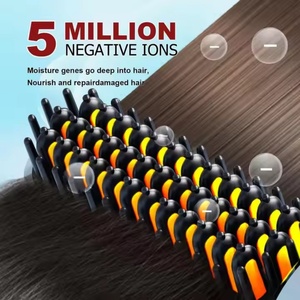 Peigne boucleur électrique pour cheveux, outil de coiffage et de soin capillaire pour usage domestique et professionnel, peigne lisseur en cuivre à air chaud - Product Image 6