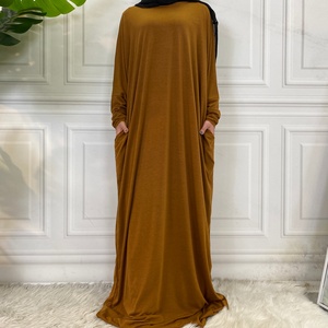 6200# Modest Women Dubai Abaya Turkey Hijab Dress Solid Color <b>Kaftan</b> Prayer Dresses Long Robe Islamic Clothes - Product Image 4