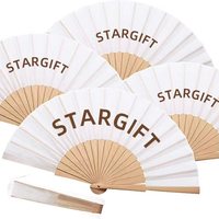 Éventail pliant en bois espagnol classique traditionnel StarGift 23x42cm, logo personnalisé peint, pour mariage, publicité, promotion
