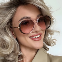 Lunettes de soleil aviateur vintage 2026 à double pont, monture large, tendance Europe-Amérique, protection UV400, virales sur Instagram, pour femmes
