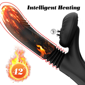 Vibratore Rabbit per Stimolazione Clitoridea con 7 Modalità Potenti, Funzione Leccante, Pulsante e Riscaldante, Dildo Vibrante in Silicone Nero per Donne - Product Image 3