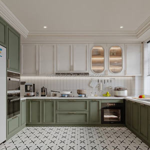 עיצוב חינם אישית ארונות מטבח ארונות עץ מלא זכוכית הספק סין - Product Image 6