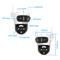 Caméra de sécurité WiFi PTZ à double objectif 6MP, caméra CCTV sans fil extérieure, caméra de surveillance domestique à grand angle, panoramique et inclinaison