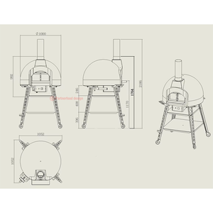 Horno de pizza comercial de calentamiento rápido, combustible dual eléctrico/de gas, fabricante de pizza de alta temperatura para pizzería - Product Image 6