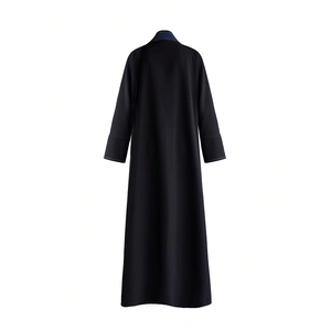 Chaqueta de Traje Musulmán Negra de Alta Calidad, Estilo Abrigo Largo, Diseños de Abaya, Abrigo de Abaya Turco Personalizado para Mujeres Musulmanas - Product Image 1
