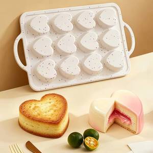 MUYULINS Factory can customize 12-cup Love LFGB BPA-free <b>silicone</b> cupcake pan with metal reinforced frame, American-style - Product Image 1
