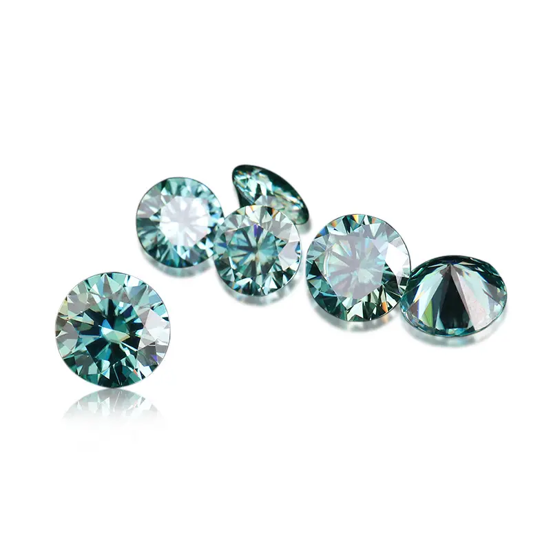 Pedra solta de moissanite 1-2.9mm, pedra sintética azul e verde, 1 carat, pedra solta vvs moissanite