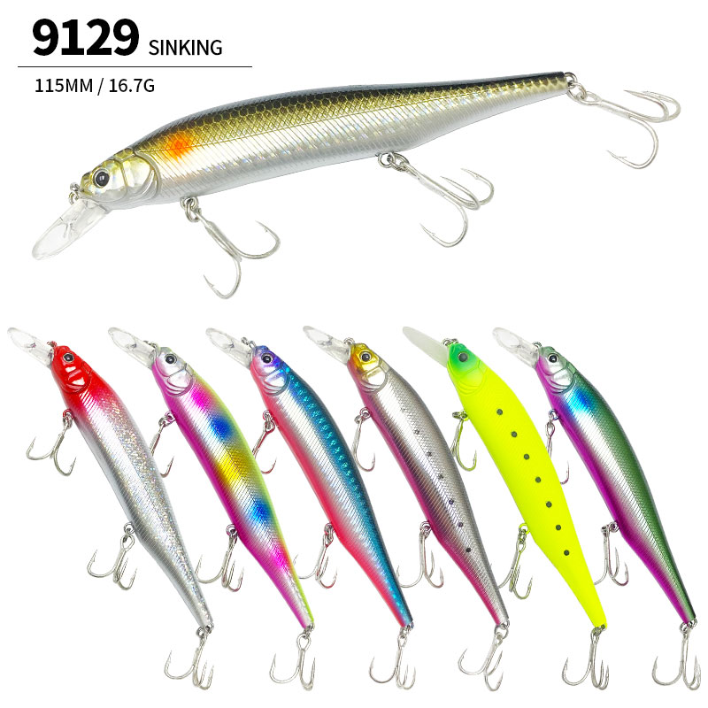 Huiping 115mm 16.7g Sea Bass Fishing Lures Max 2.8m Long Casting Sinking  Minnow Pesca Artificial Hard Baits 115S