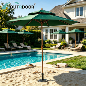 Parasol de jardin moderne pliable et léger de 3 m, imperméable, avec base en acier, pour hôtel, salle de sport, cuisine – Fabriqué en Chine - Product Image 1