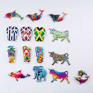 Aimants de réfrigérateur en résine personnalisés représentant des animaux tropicaux, lot de plusieurs pièces, souvenir de voyage, décoration de la maison - Product Image 1