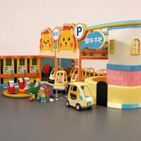 Aire de jeux intérieure pour enfants sur le thème de la circulation/avion/hôpital en mousse Dream Town avec restaurant familial/zone commerciale