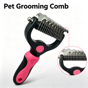 Rastrillo <span class=keywords><strong>para</strong></span> Pelaje Inferior <span class=keywords><strong>para</strong></span> Golden Retriever y <span class=keywords><strong>Husky</strong></span>, Peine Desenredante de Doble Cara <span class=keywords><strong>para</strong></span> Mascotas de Pelaje Grueso, Herramienta Profesional de Aseo <span class=keywords><strong>para</strong></span> Gatos - Product Image 1