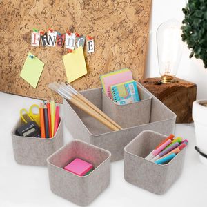 Brand New Expandable Bathroom Children's Toy Clothes Lid <b>Box</b> with Insert 8pcs/set Drawer Organizers Bins Felt <b>Storage</b> for Desk - Product Image 1