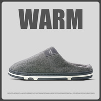 Chaussons d'hiver en coton pour hommes, grande taille, résistants à l'usure, antidérapants, légers, chauds, pour la maison, doux, bout fermé, semelle en TPR