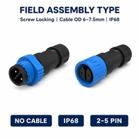 Connecteur circulaire étanche IP68 mâle-femelle à filetage M15, résistant à la corrosion, type T et type Y, pour éclairage LED de rue