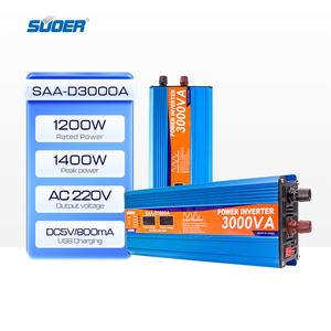 Inversor de Corriente para Automóvil Suoer SAA-D3000A de 3000W, Onda Sinusoidal Modificada, de 220V Monofásico, Enchufe <span class=keywords><strong>Universal</strong></span> Estadounidense para Uso Automotriz - Product Image 4
