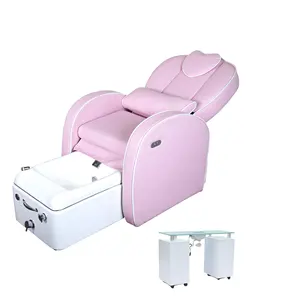 Venta caliente equipo de mejora de uñas Rosa eléctrico reclinable pie bañera diseño retráctil lujosa silla de pedicura