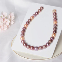 Collier de perles Edison en eau douce véritable, rondes, blanches, roses, violettes, de qualité 2A 3A, 12-13 mm