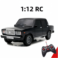 Mobil mainan remote control RC 4 Channel simulasi plastik 1:12 Lada 2106 2107, mainan RC yang menyenangkan