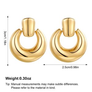 Orecchini a Cerchio Donna Personalizzati Senza Sbiadimento, Gioielli alla <span class=keywords><strong>Moda</strong></span>, Lisci e Massicci, Placcati in Oro 18K, Trendy - Product Image 5