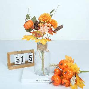 <span class=keywords><strong>Zucca</strong></span> in Finta Flanella - Ingrosso Transfrontaliero Decorazione Casa Halloween Mazzo di Zucche Oggetto Scenico Fotografico Composizione Floreale - Product Image 2