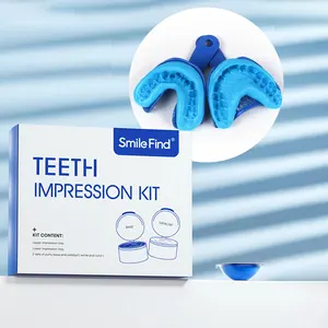 Huaer כחול מיילר Box ביצוע הצמד על חזיתות חיוך למצוא עובש פוטי שיניים מגשי רושם חומר מרק שיניים דפוס ערכת